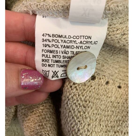 Roisin McCarthy beige button long sleeves cardigan sweater size XL - Picture 5 of 8